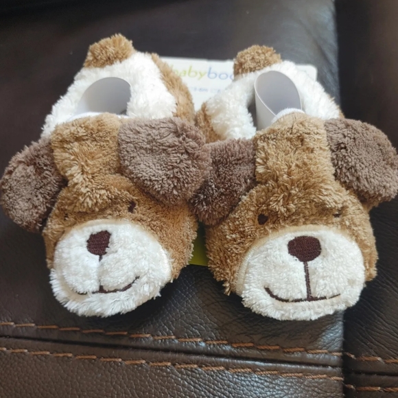 Baby Slippers/Booties - Brown & White Bear - 6-12 Months - soft cuddly - Picture 1 of 3